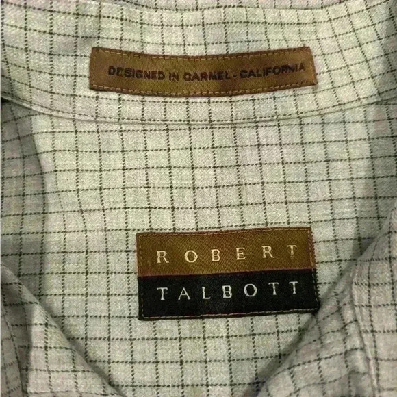 Robert Talbott Men’s Plaid Gray Black Long Sleeve Button Down Sz Medium - Picture 4 of 6